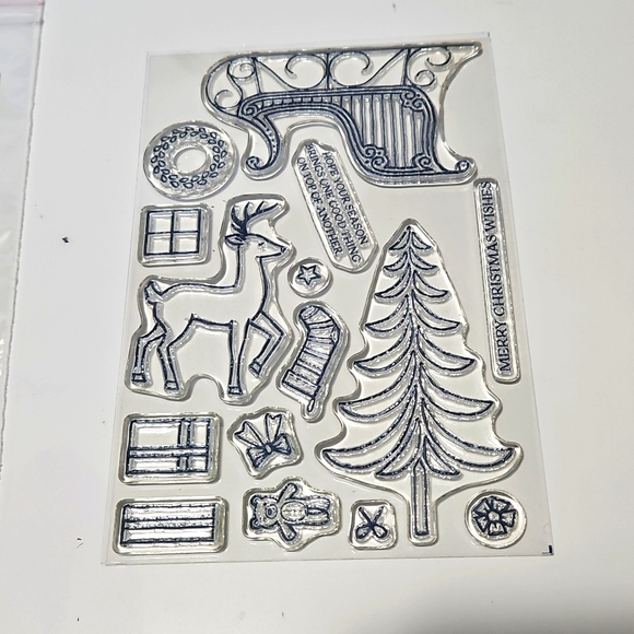 Santa's Sleigh Photopolymer Cling Stamp set - Picture 2 of 3
